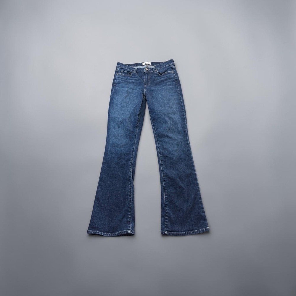 Paige Manhattan Jeans Womens 30 Dark Wash Bootcut Stretch Denim Blue Mid Rise